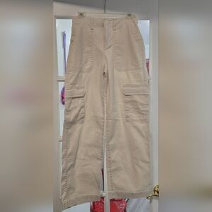 Universal Thread Target Womens Cargo Pants Wide Leg Pockets Size 2 Cream Jeans